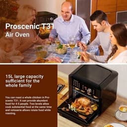 Airfryer oven - Hetelucht Friteuse - Air Fryer - 15L - Grote Inhoud - 12-in-1 - 1700W - App Bediening - 360° Luchtcirculatie - Touch Screen - Turbo Functie — thumbnail 3