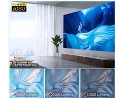 Alincoo - E700 - Beamer - Projector Beamer - Mini Meamer - 4k - Full HD 1080P - 1920x1080dpi - Automatische focus - 5G - met WiFi - 28000 Lumens - Wit