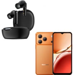 Blackview WAVE 7C Smartphone - 4G Telefoon Android 16 - 16GB+64GB - Oranje + Blackview AirBuds 17 - Draadloze Koptelefoon Bluetooth 6.0 - Zwart — thumbnail 1