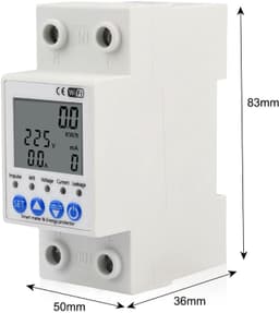 Eenfasige Elektrische Meter,Slimme Energiemeter,KWh Meter,90-230V WiFi DIN-rail Elektrische Energiemeter,Digitale Energieverbruiksmonitor met / App — thumbnail 2