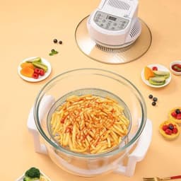 Glazen Luchtfriteuse, 12 Liter, 1200-1400 W, Olievrije Friteuse met Timer van 60 Minuten en Temperatuurregelaars van 149 ° F - 482 ° F 360 ° Zichtbaar Aanrecht Luchtfriteuse Oven — thumbnail 5