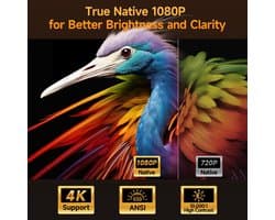 Beamer Full HD 1080P – 650 ANSI Lumen – Google TV – 4K Ondersteuning – Autofocus – WiFi & Bluetooth
