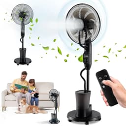 Lifero Ventilator met Mist - 2-1 Vloerventilator met Luchtbevochtiger - Waternevel - Verkoelende Ventilatie - Staande Ventilatoren — thumbnail 2
