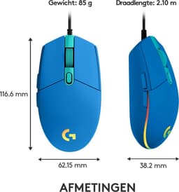 Logitech G203 LIGHTSYNC - Bedrade Gaming Muis - RGB verlichting - Blauw — thumbnail 2