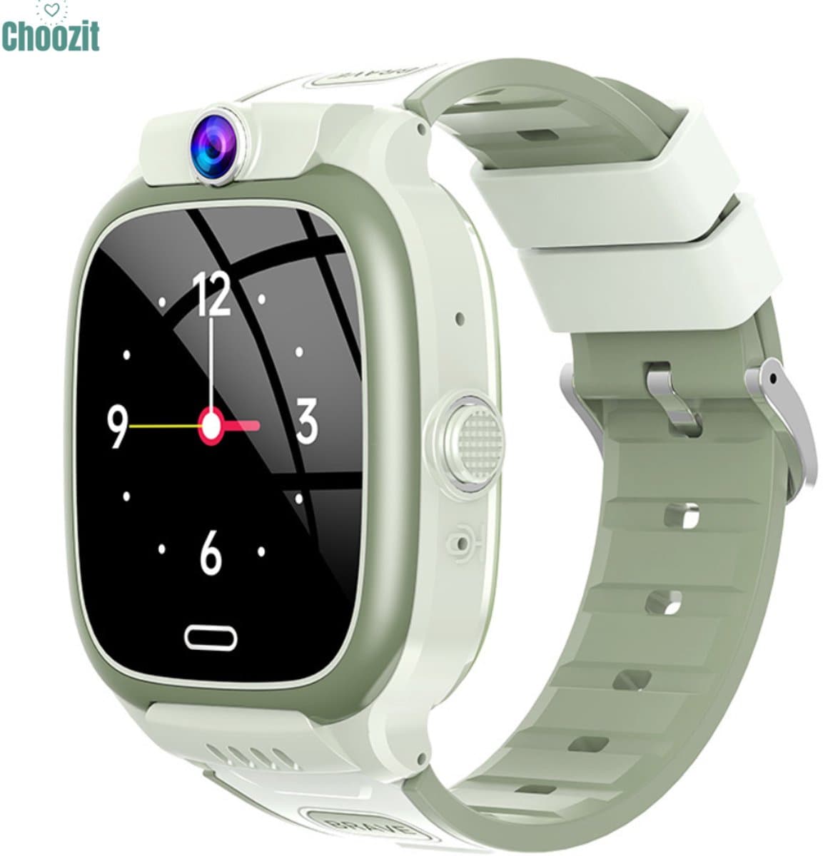 Kinder Smartwatch met GPS & Telefoonfunctie – Veiligheidshorloge voor Kinderen met Camera, SOS-Knop & Locatietracking – Ouderlijk Toezicht – Groen/Wit — afbeelding 1