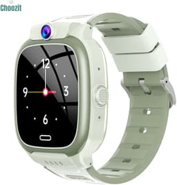 Kinder Smartwatch met GPS & Telefoonfunctie – Veiligheidshorloge voor Kinderen met Camera, SOS-Knop & Locatietracking – Ouderlijk Toezicht – Groen/Wit — thumbnail 1