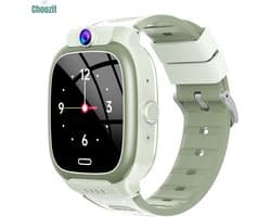 Kinder Smartwatch met GPS & Telefoonfunctie – Veiligheidshorloge voor Kinderen met Camera, SOS-Knop & Locatietracking – Ouderlijk Toezicht – Groen/Wit