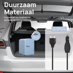 Kaaiman Mini Koelkast 4L – Mini Koelkast 12V & 220V – Cosmetische Koelkast – Warm & Koud Functie – Rechtsdraaiende Deur – Skincare Fridge – Blauw — thumbnail 3