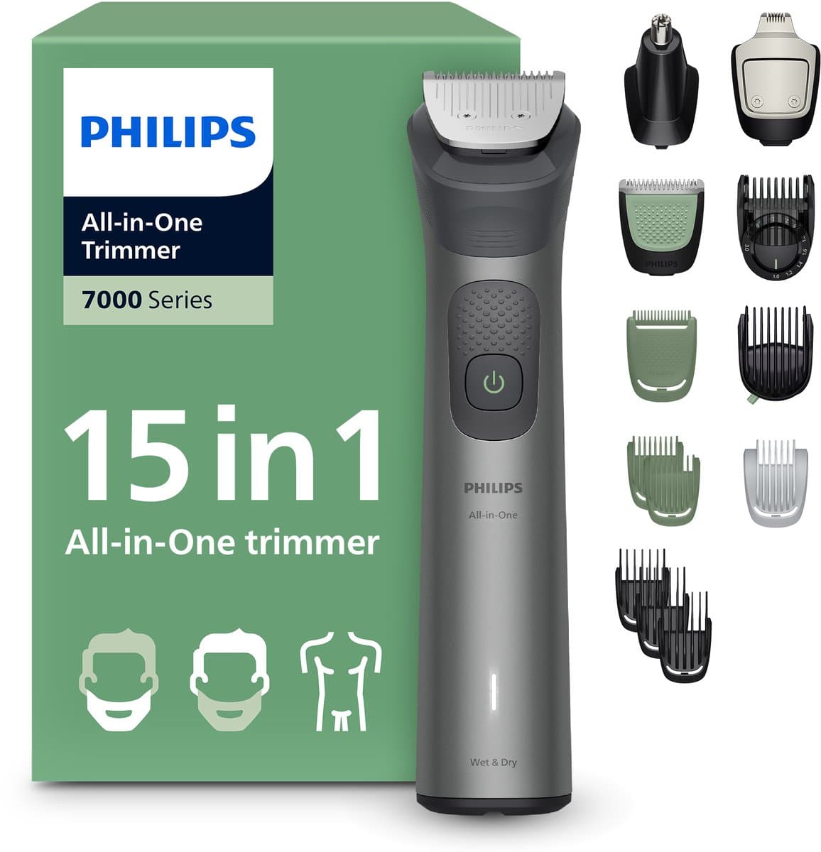 PHILIPS MG7921/15 Philips Series 7000 15 in 1 Multigroom Donker grijs — afbeelding 1