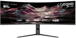 GAME HERO® 49 inch DQHD Curved Gaming Monitor - 120Hz - 3ms - VA (E-LED) — thumbnail 1