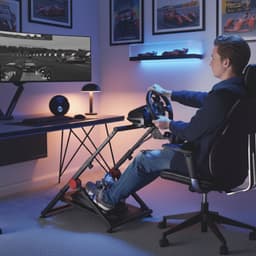 VDD Gaming - Wheel Stand - Racestuur - Sim Racing Cockpit - Race Cockpit - Opvouwbaar - Geschikt voor - Logitec - PXN - Fanatec - Thrustmaster - In Hoogte Verstelbaar — thumbnail 4