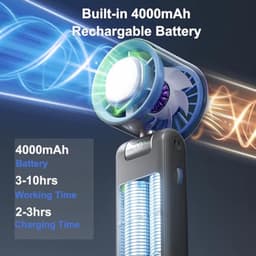 Draagbare Turbo Handventilator met Instelbare Snelheden - Koel en Oplaadbaar voor Buiten, Reizen en Camping — thumbnail 2