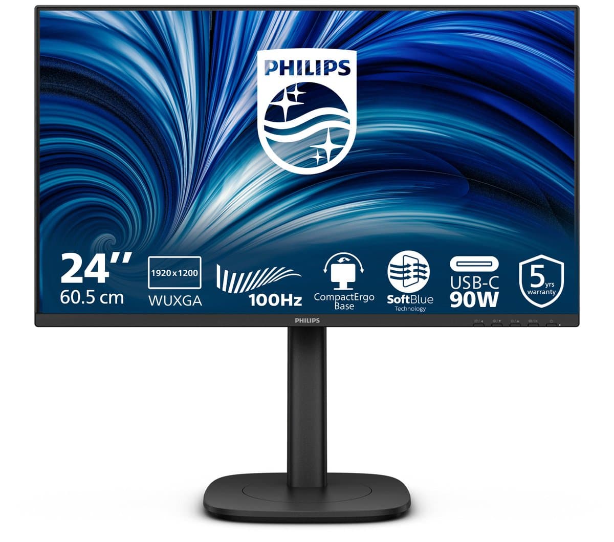 Philips 3000 series 24B2U3301D/00 computer monitor 61,2 cm (24.1") 1920 x 1200 Pixels WUXGA LCD Zwart — afbeelding 1