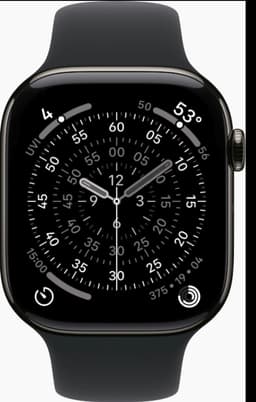 APPLE Watch Series 11 GPS + Cellular - 42mm Titanium Case - Black Sport Band S/M Smartwatch Slate — thumbnail 1