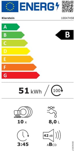 Klarstein Vaatwasser Verosteel 45 cm - vrijstaand, 10 couverts, 9 programma's, stil 42 dB, energieklasse B, AquaStop, kinderslot, zilver - Vaatwasmachine - voor Keuken - Energiezuinig - RVS - Dishwasher - Afwasmachine — thumbnail 2