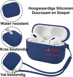 Studio Air® Airpods Hoesje Pro 3 Siliconen Case - Royal Blue - Hooked - Soepel Airpod Hoesje voor Airpods Pro 3 (2025) — thumbnail 2