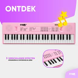 Keyboard Piano - MAX KD54 Keyboard met 54 toetsen - Kinder piano - Oplaadbare accu - Roze — thumbnail 5