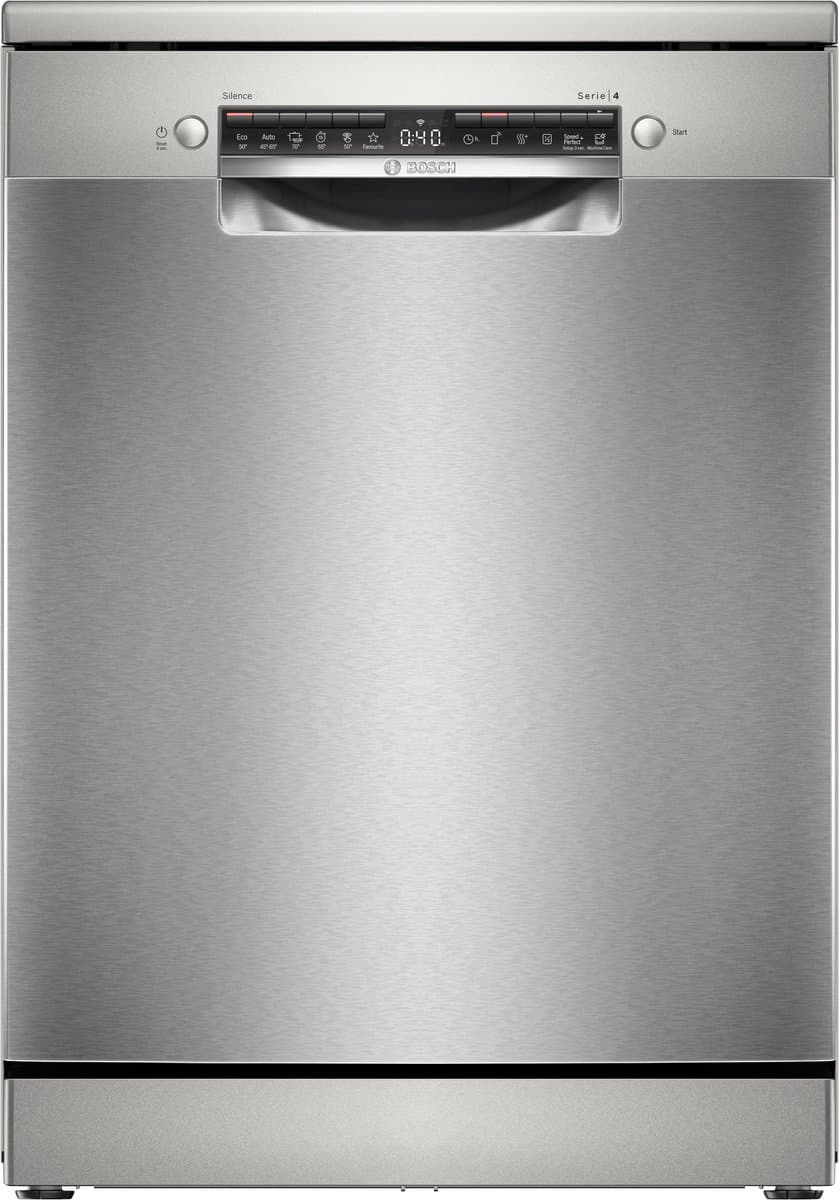 Bosch SMS4HVI14E - Serie 4 - Vaatwasser - Vrijstaande vaatwasser - 60 cm - Geborsteld staal - Energielabel C - Extra Droog: optie voor extra grondige droogresultaten — afbeelding 1