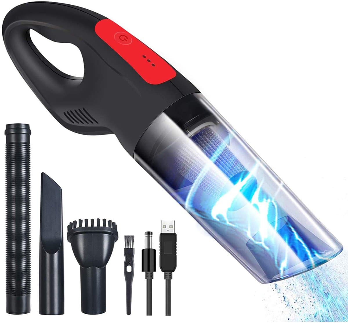 TuseRxln Auto Stofzuiger Draadloos - Handstofzuiger Auto - 120W Krachtig - Oplaadbaar - 1 Stuks - Voor Auto En Thuis Zwart — afbeelding 1