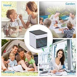 Airco -Mobiele Airco en Luchtkoeler met 6 Snelheden - Premium Mini Cold Air Fan 500ml - Stille Tafelventilator met LED Verlichting en Luchtfilter - Draagbare Luchtkoeler voor Slaapkamer en Kantoor - USB Aircofan — thumbnail 4