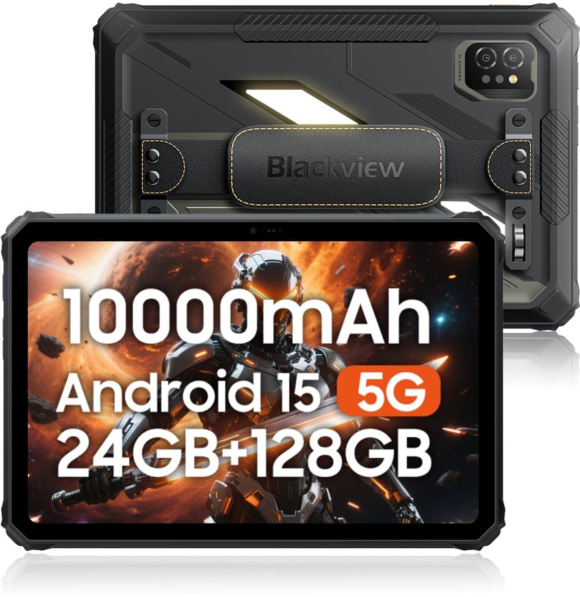 Blackview Active 7 Tablet - 10000mAh - 24GB RAM - 128GB ROM - 11 inch Tablet - Android 15 - Bluetooth 5.0 - NFC - OTG - Grijs — afbeelding 1