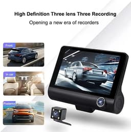 3 Camera Lens 4.0 In Auto DVR Dash Cam HD Dash Camera Dual Lens Video Recorder 1080P Black Box Cycle Dashcam Spiegel（Geen geheugenkaart meegeleverd） — thumbnail 4