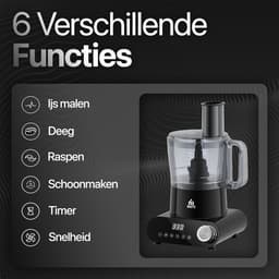 MATTI® 5-in-1 - Foodprocessor - 1500 Watt - Keukenmachine - Multifunctioneel Foodprocessors | Blender - Hakmolen - Citruspers - IJscrusher — thumbnail 5