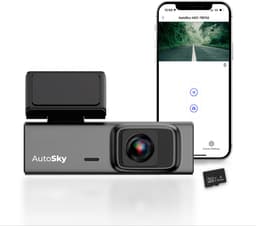 AutoSky 2K WiFi Dash Cam – Compacte Dashcam met Groothoeklens – Inclusief 32GB Geheugenkaart – App Bediening & Loop Recording — thumbnail 1