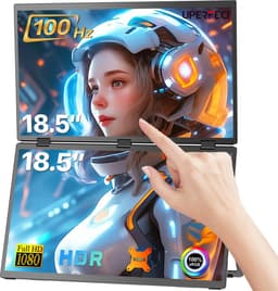 UPERFECT E12 Dual Portable Monitor 18.5" Touch Screen 100Hz 100% sRGB Draagbaar Monitor Aanraakscherm with Stand & VESA Mount for Laptop/Switch/MacBook — thumbnail 1