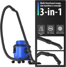 Equal to None - Stofzuigers - Nat en droogzuiger - 3800W - 15L - HEPA-filter en sponsfilter - Droogzuigen, natzuigen en blaasfunctie voor bladeren of vuil - vloerborstel, verlengbuizen, slang en mondstukken - 32 × 32 × 36,5 cm - Blauw — thumbnail 2