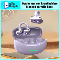 Draadloze oordopjes met Oorclip Paars - Geschikt voor Apple en Android - Bluetooth 5.4 - Draadloze oortje Bluetooth - Sport Oordopjes - Bluetooth Oordopjes - Draadloze Oordopjes - Oortjes Draadloos - In-Ear Oordopjes - Model W18 — thumbnail 3