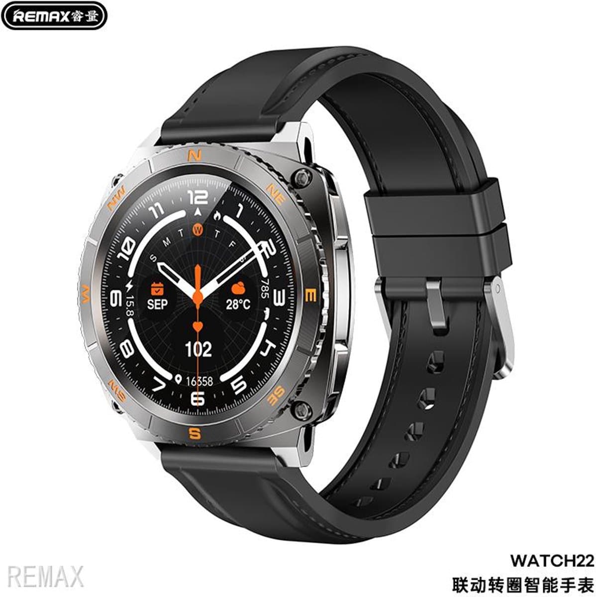 Remax WATCH22 - SmartWatch - Linkage Rotatable - IP68 - Chat GPT - Tarnish — afbeelding 1