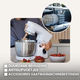 Multifunctionele Keukenmachine 1500W met 5,2L Kom - 10 Snelheden en Diverse Hulpstukken — thumbnail 4
