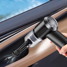 EAFC Auto stofzuiger draadloos - Kruimeldief - 2-in-1 draadloze handstofzuiger - Mini draadloze stofzuiger - Cadeau voor mannen - Air Duster - Droog & Nat - Autostofzuiger - USB C - Zwart — thumbnail 4