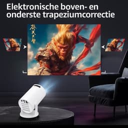 Mini Beamer 4K – YDH-HY300 Projector met WiFi 6 | 94 inch | 500 Lumen | Draagbaar & Compact | Draadloze en Bedrade Verbinding | Geschikt voor Thuisbioscoop & Cadeau — thumbnail 3