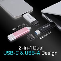 Draagbare externe SSD-harde schijf 2 TB met USB-C en USB-A - Hoge snelheid en veelzijdige compatibiliteit — thumbnail 5