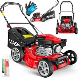 Benzine Grasmaaier 3in1 met 50L Opvangzak | Duwmaaier met 42 cm Maaibreedte en 7-standen Maaihoogte | Mulchfunctie en Versnipperen van Takken — thumbnail 1
