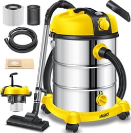 Industriële nat-droog stofzuiger 2300 W | Roestvrij staal | Blijfblazer | 30 liter reservoir | Push & Clean | Zakloos — thumbnail 1