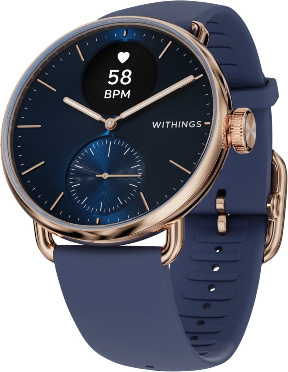Withings ScanWatch 2 - 38mm - Hybride Smartwatch - Ros�Goudkleurig Blauw — afbeelding 1