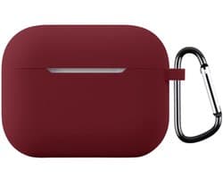 Coverup Hoesje - Geschikt voor AirPods Pro 3 Hoesje - Coverup Siliconen AirPods Case met Sleutelhanger - Bordeaux