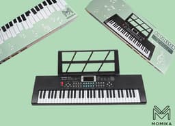 MoMiKa Kindvriendelijk Keyboard – 61 Toetsen, 32 Geluidsopties, Microfoon, 67,5 cm Breed - Stroom- en Batterijfunctie – Muziek Instrument - Piano – Ideaal Cadeau voor Kinderen! — thumbnail 2