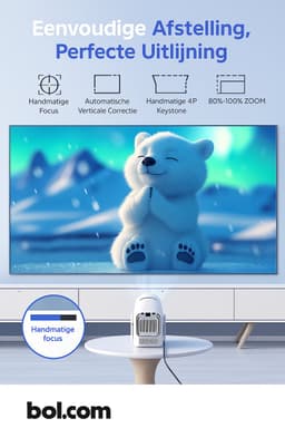 Projector - Draagbare Beamer - Thuisbioscoop - Mini Projector - Wifi Projector - HD Projector - 4K Ondersteund - Bluetooth Projector - Buitenprojector - HY300 Pro - 8000 Lumen - 290 ANSI - HDMI - USB - Grijs - EU Stekker — thumbnail 5