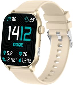 OOQE WATCH PRO 8 - Smartwatch Heren en Dames | Geschikt voor iOS en Android | AMOLED | Notificaties | Gezondheidsanalyse | Sportanalyse | GPS Koppeling | Bellen | Muziek/Audio Luisteren | Ergonomisch | Nederlandstalig | Goud — thumbnail 1