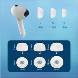 Vervangende Oordopjes Tips voor Samsung Galaxy Buds 3 Pro door MMOBIEL - 3 Paar (S/M/L) Siliconen Oordoppen – Antislip, Geluidisolerend, Comfortabele Pasvorm - Passen in Oplaadcase - Wit — thumbnail 4