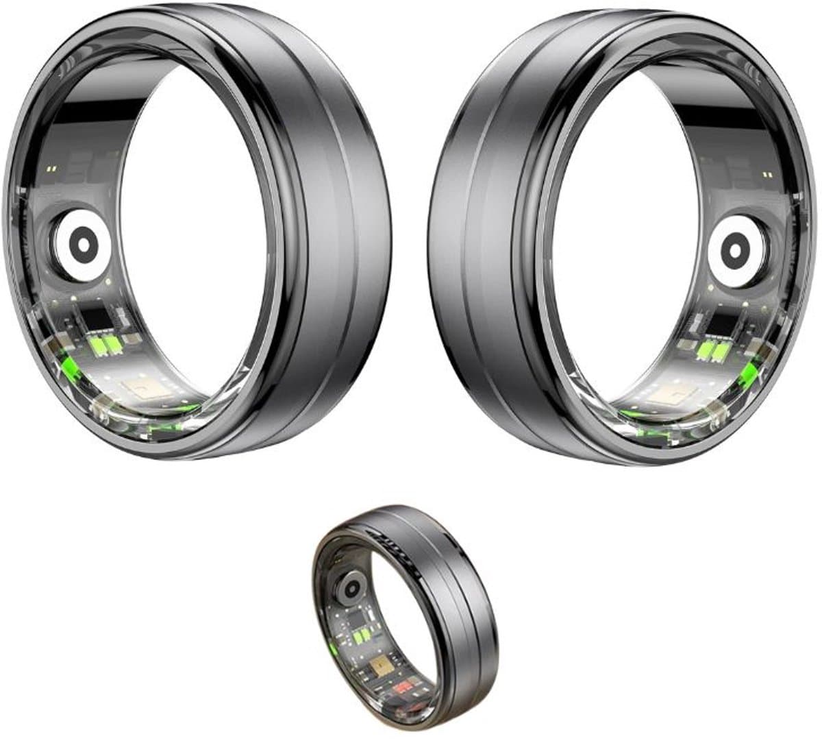 DrPhone RingSense – Smart Ring - Europese ringmaat 57 - 5ATM Waterdicht – Slaapmonitor – Hartslagmeter - SpO2 Monitor - Dagelijkse Activiteitstracking - Mobiele App – Donker Grijs — afbeelding 1