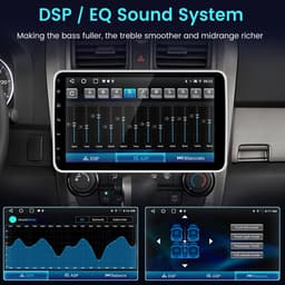 JUNSUN 1DIN autoradio 360° draaibaar scherm - Android 15 - AHD Achteruitrijcamera en DAB-adapter - Draadloos Carplay & Andriod Auto - Bluetooth - GPS-navigatiesystem, 4GB+64GB, 10 inch HD IPS touchscreen, WIFI & USB & FM, DSP, Octa-core processor — thumbnail 5