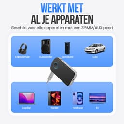 Strex Bluetooth Receiver Auto AUX - 3.5mm Adapter met Handsfree Bellen - BT 5.4 - Bluetooth Ontvanger — thumbnail 5