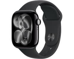 Apple Watch 11 - Wifi + 5G - 42mm - Jet Black Aluminium Case with Black Sport Band - S/M