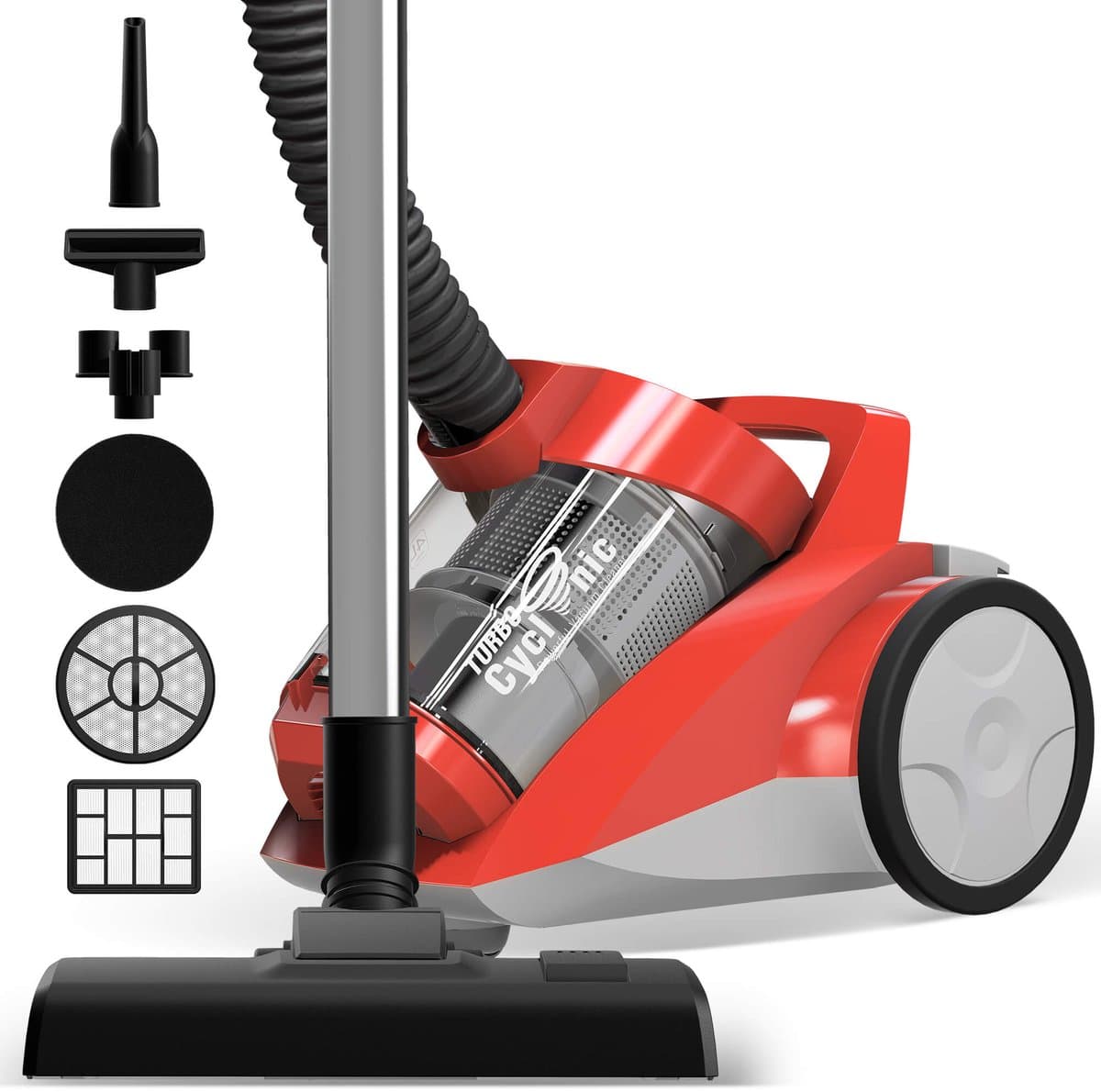 TurboTronic CV04 Stofzuiger zonder zak - 4 Liter - Hoge Zuigkracht - Rood — afbeelding 1