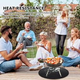 Candala cm, rond, vuurvaste onderlegger, herbruikbare vuurmat voor tafelhaard, siliconen coating, brandwerende mat, beschermingsdek en patio-mat — thumbnail 1